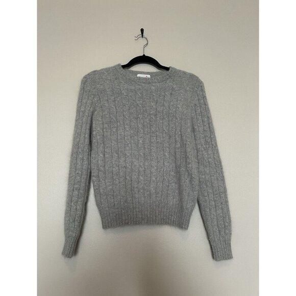 Vintage 90s Angora Sweater Wool Blended Fuzzy Jumper Soft Pullover Cable Knit - Picture 1 of 5